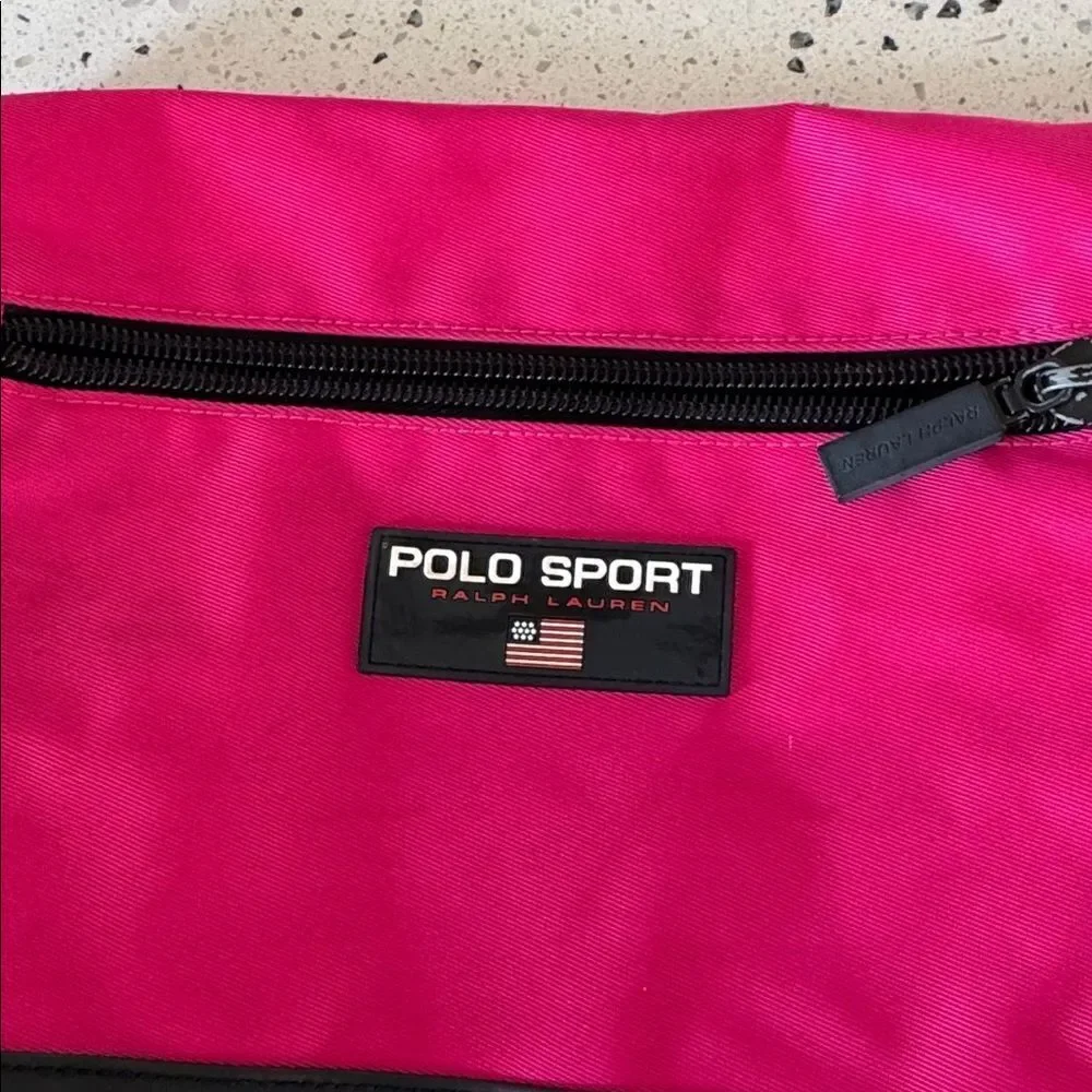 Polo Sport by Ralph Lauren Vintage 90’s Pink Black Messenger Bag Crossbody Retro